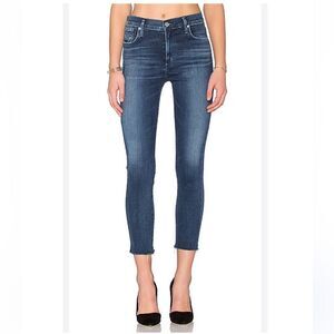 AGOLDE Women’s Sophie High Rise Skinny Crop in Claremont Jeans w/Raw Hem Size 27
